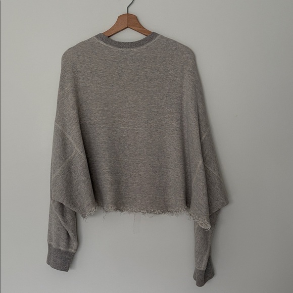 R13 Distressed Cropped Sweatshirt - Picture 2 of 6